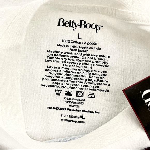 💥SOLD in store💥 Betty Boop Biker Babe Lace-Up Crop Top Size Large - Picture 11 of 12